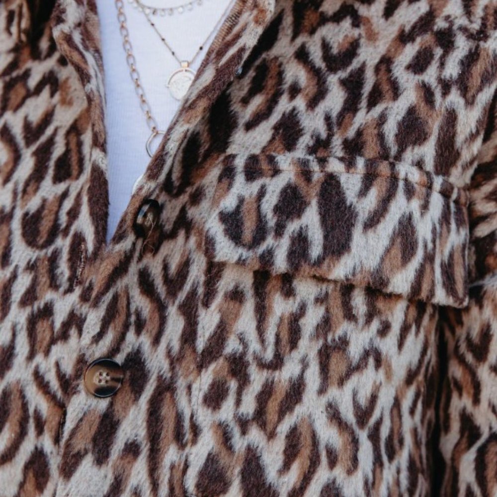 Thml - Button Down Leopard Print Shacket - Jacket… - image 3
